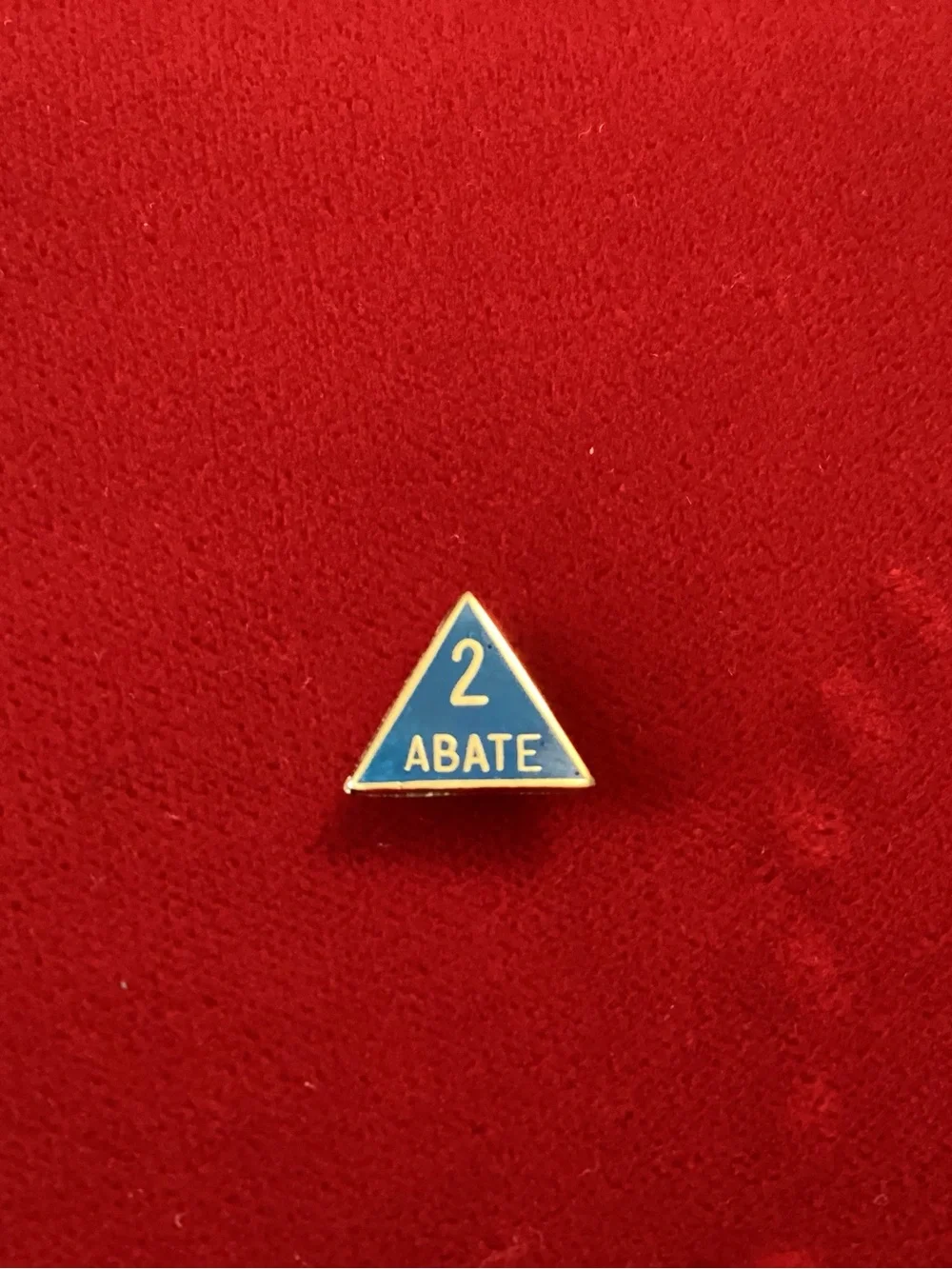 Blue '2 ABATE' Triangular Enamel Pin - Men's Jewelry